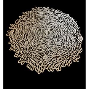 Gold Round Placemat Set Of 4 Coral Design 14 In Diameter Vinyl